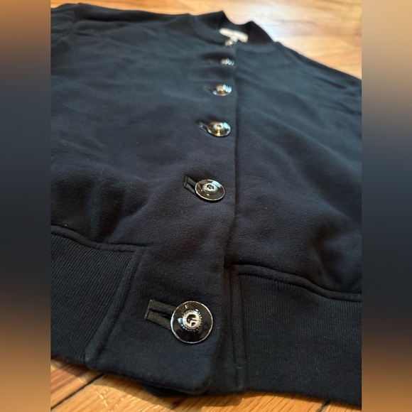 VTG St John Sport Black Button Down Jacket Crown Crest Logo Cotton Womens Size M - Picture 3 of 14